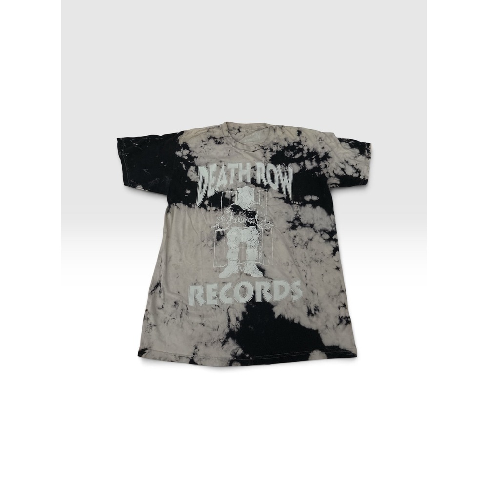 Ripple Junction Death Row Records Tie Dye Graphic T-Shirt Black White Medium